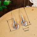 Vintage Hollow Leaf Earrings, European American Retro Thai Style Dangle Earrings For Women Jewelry view 5