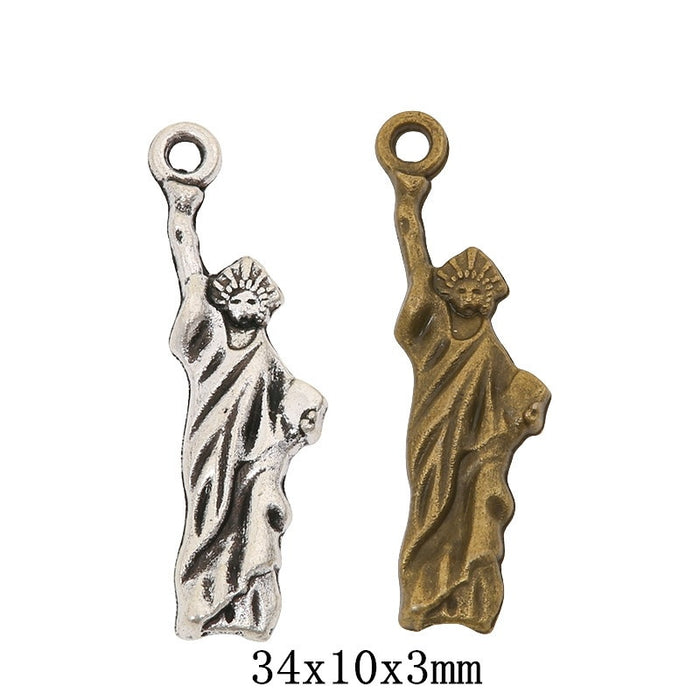 Zinc Alloy Statue Of Liberty Charm Pendant for DIY Necklace Bracelet Jewelry Making