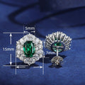 French Style Faux Pigeon Egg Green Geometric Stud Earrings With Micro Paved Zircon view 5