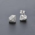 Hip Hop Copper Micro Paved Zircon Square Stud Earrings, Trendy Cool Fashion Ear Jewelry view 2
