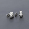 Hip Hop Copper Micro Paved Zircon Square Stud Earrings, Trendy Cool Fashion Ear Jewelry view 3