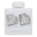Hip Hop Copper Micro Paved Zircon Square Stud Earrings, Trendy Cool Fashion Ear Jewelry view 4