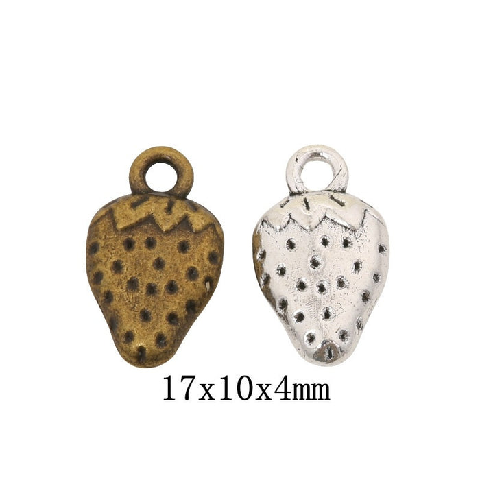 Zinc Alloy Strawberry Charm Pendant for DIY Necklace Bracelet Jewelry Making