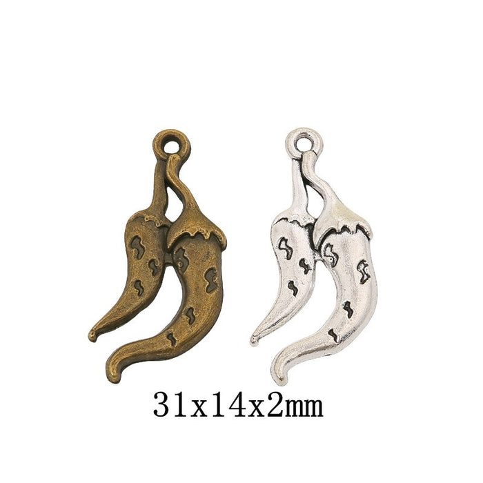Zinc Alloy Chili Pepper Charm Pendant for DIY Necklace Bracelet Jewelry Making
