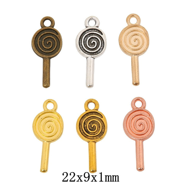 Zinc Alloy Lollipop Charm Pendant for DIY Necklace Bracelet Jewelry Making