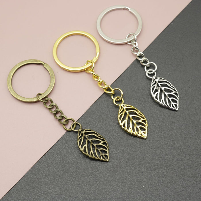 Alloy Leaf Keychain Bag Charm