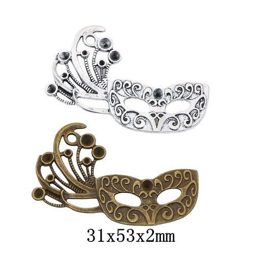 Zinc Alloy Mask Charm Pendant No.127831 for DIY Necklace Bracelet Jewelry Making