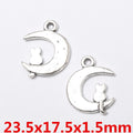 Antique Silver Zinc Alloy Crescent Moon Charm Pendant for DIY Necklace Bracelet Jewelry Making view 1