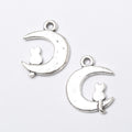 Antique Silver Zinc Alloy Crescent Moon Charm Pendant for DIY Necklace Bracelet Jewelry Making view 2