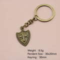 Zinc Alloy Cross Shield Keychain Key Ring Gift view 2