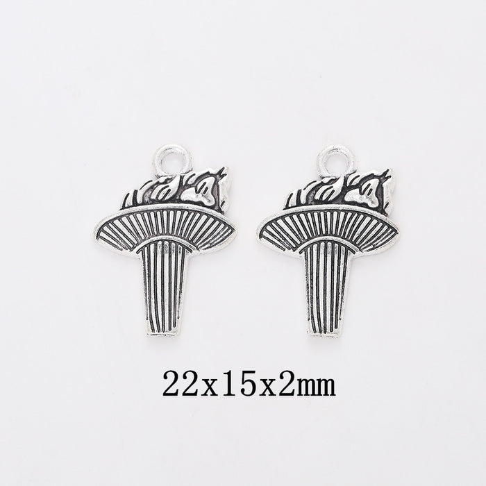 Antique Silver Zinc Alloy Torch Charm Pendant for DIY Necklace Bracelet Jewelry Making