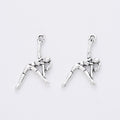 Antique Silver Zinc Alloy Gymnast Girl Charm Pendant No.694248 for DIY Necklace Bracelet Jewelry Making view 2