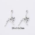 Antique Silver Zinc Alloy Gymnast Girl Charm Pendant No.694248 for DIY Necklace Bracelet Jewelry Making view 1