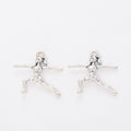 Antique Silver Zinc Alloy Gymnast Girl Charm Pendant No.418088 for DIY Necklace Bracelet Jewelry Making view 2