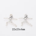 Antique Silver Zinc Alloy Gymnast Girl Charm Pendant No.418088 for DIY Necklace Bracelet Jewelry Making view 1
