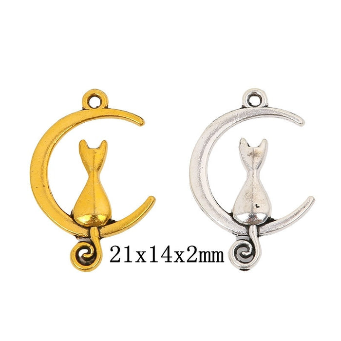 Zinc Alloy Crescent Moon Charm Pendant No.197966 for DIY Necklace Bracelet Jewelry Making