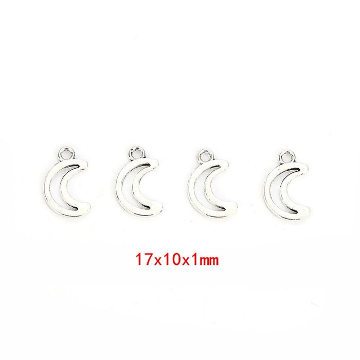 Antique Silver Zinc Alloy Moon Stars Charm Pendant for DIY Necklace Bracelet Jewelry Making
