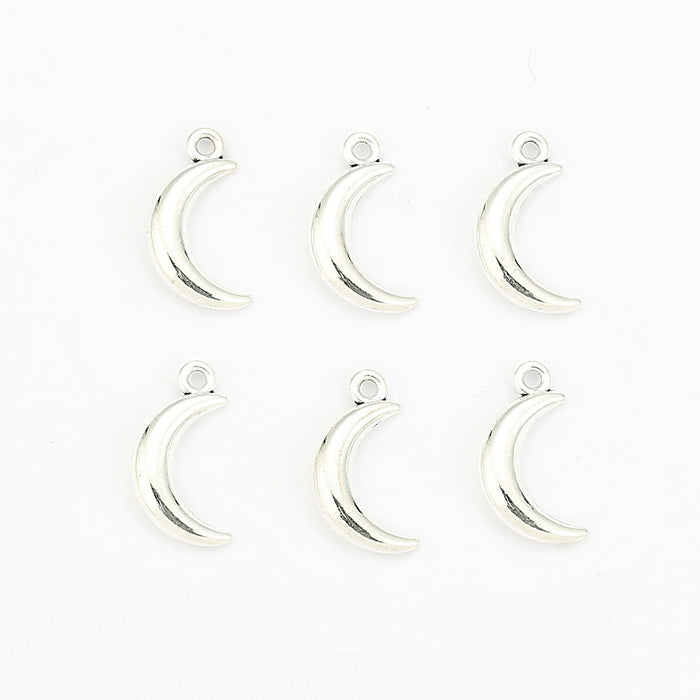 Antique Silver Zinc Alloy Moon Charm Pendant No.076310 for DIY Necklace Bracelet Jewelry Making
