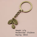 Zinc Alloy Minimalist Leaf Keychain Bag Charm Key Ring view 2