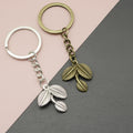 Zinc Alloy Minimalist Leaf Keychain Bag Charm Key Ring view 1