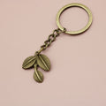 Zinc Alloy Minimalist Leaf Keychain Bag Charm Key Ring view 6