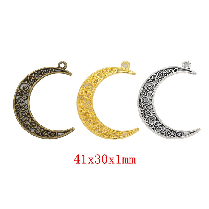 Zinc Alloy Moon Charm Pendant No.941478 for DIY Necklace Bracelet Jewelry Making