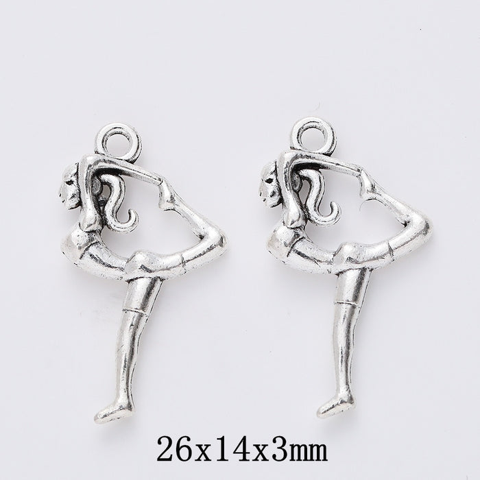 Antique Silver Zinc Alloy Dancing Girl Charm Pendant for DIY Necklace Bracelet Jewelry Making