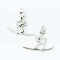 Antique Silver Zinc Alloy Sledding Girl Charm Pendant for DIY Necklace Bracelet Jewelry Making view 2