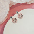 Elegant Pink Enamel Drip Heart Alloy Drop Dangle With Rhinestone Accents Women's Fashion Earrings view 3