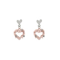 Elegant Pink Enamel Drip Heart Alloy Drop Dangle With Rhinestone Accents Women's Fashion Earrings view 5