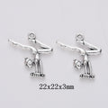 Antique Silver Zinc Alloy Gymnast Girl Charm Pendant No.048316 for DIY Necklace Bracelet Jewelry Making view 1