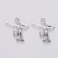 Antique Silver Zinc Alloy Gymnast Girl Charm Pendant No.048316 for DIY Necklace Bracelet Jewelry Making view 2