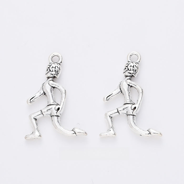 Antique Silver Zinc Alloy Gymnast Girl Charm Pendant for DIY Necklace Bracelet Jewelry Making