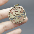 Zinc Alloy Round Floral Bird Keychain Bag Charm Fashion Accessory view 3
