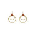 Vintage Bohemian Geometric Double Circle Alloy Hoop With Faux Leather Accent Drop Hook Earrings view 5