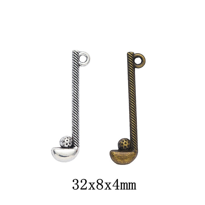 Zinc Alloy Golf Club Charm Pendant for DIY Necklace Bracelet Jewelry Making