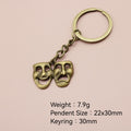 Metal Mask Keychain Bag Charm – Antique Copper view 2