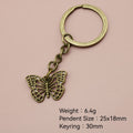 Zinc Alloy Butterfly Keychain Minimalist Bag Charm Key Ring Gift view 2