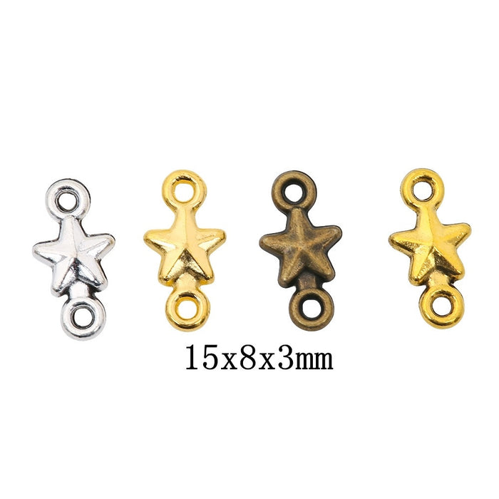 Zinc Alloy Five-point Star Charm Pendant No.255572 for DIY Necklace Bracelet Jewelry Making
