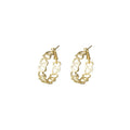 Metal C Shape Stud Earrings With Silver Pin Cat Paw Hollow Geometric Hoop Statement Jewelry view 4