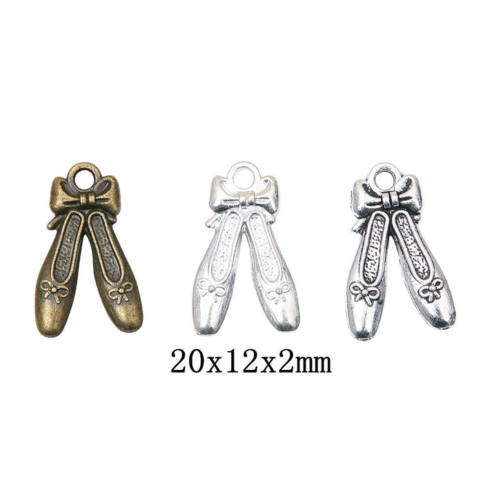 Zinc Alloy Ballet Shoes Charm Pendant for DIY Necklace Bracelet Jewelry Making
