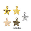 Zinc Alloy Five-point Star Charm Pendant No.346163 for DIY Necklace Bracelet Jewelry Making view 1