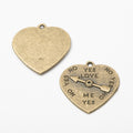 Zinc Alloy Heart Clock Charm Pendant for DIY Necklace Bracelet Jewelry Making view 2