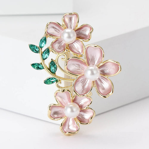 Elegant Alloy Camellia Flower Brooch Pin For Women's Apparel