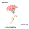Alloy Pearl Carnation Brooch Pin For Women's Clothing Decoration view 4