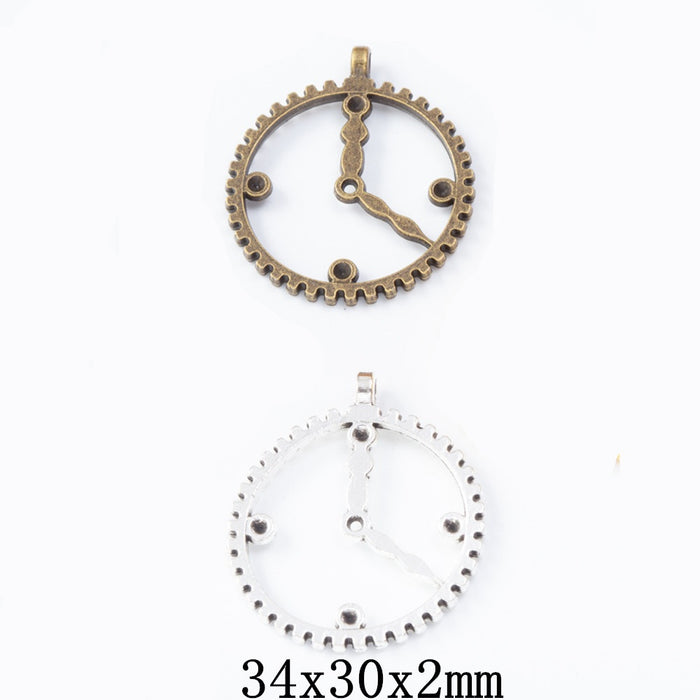 Zinc Alloy Clock Gear Charm Pendant No.158725 for DIY Necklace Bracelet Jewelry Making
