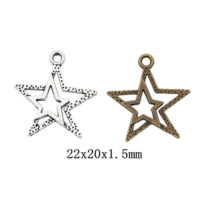 Zinc Alloy Pentagon Charm Pendant for DIY Necklace Bracelet Jewelry Making