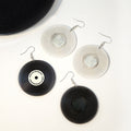 Creative Vinyl Record Disc Acrylic Alloy Drop Earrings For Women Geometric Round Letter Charm Earrings view 1