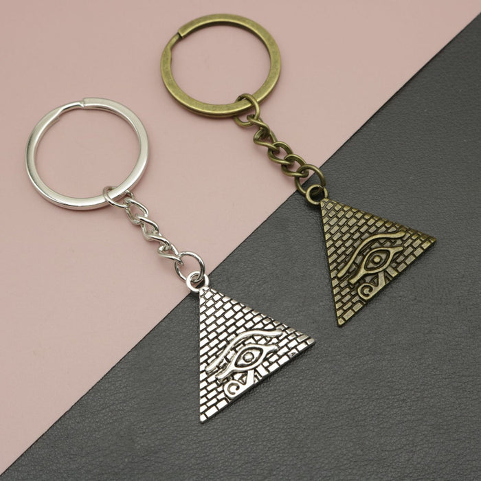 Zinc Alloy Pyramid Eye Keychain Bag Charm Gift
