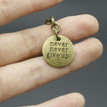 Zinc Alloy Never Give Up Quote Keychain Gift view 4